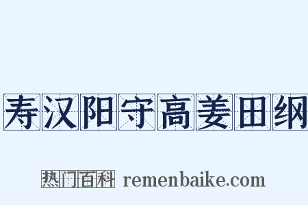 寿汉阳守高姜田纲是什么意思的图片